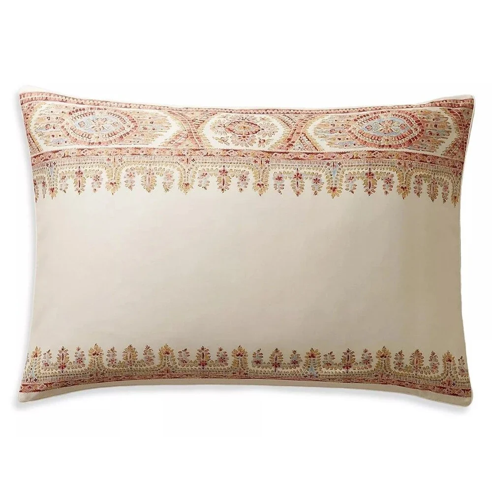 Ralph Lauren Home Camile Paisley Standard Sham Coral Chambray 20 x 28 IN